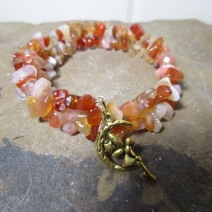 Jewelry - 1603 Carnelian & fairy on the moon charm bracelet Jewelry - 1603 Carnelian & fairy on the moon charm bracelet